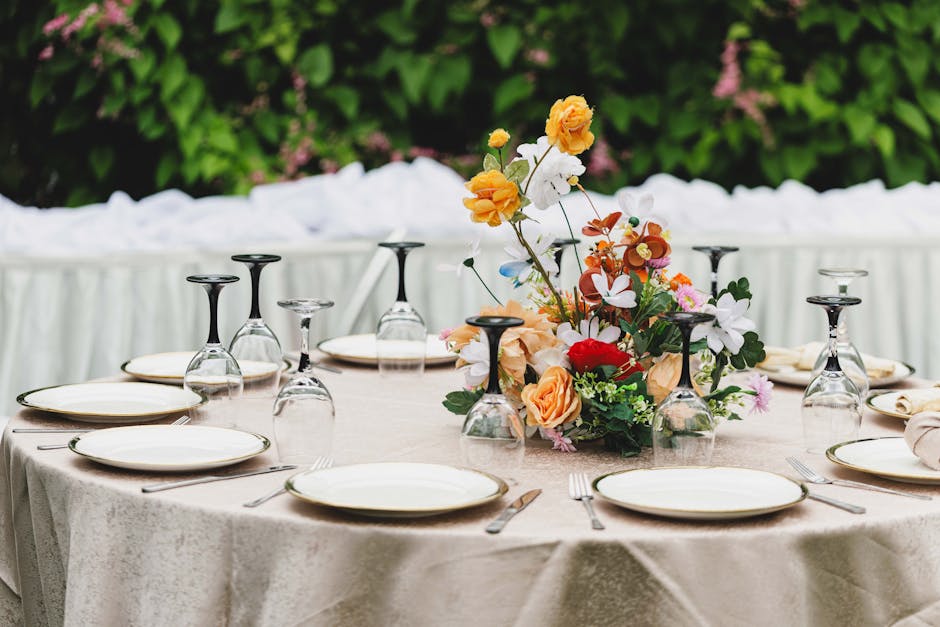 Detailed wedding table decor