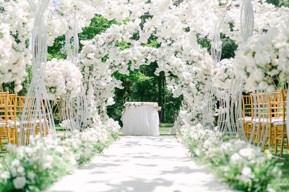 Beautiful wedding floral arch